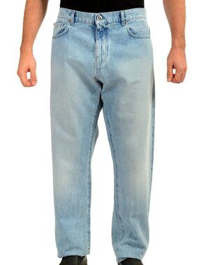 Versace Men's Blue Five Pockets Straight Leg Jeans US 38 IT 54